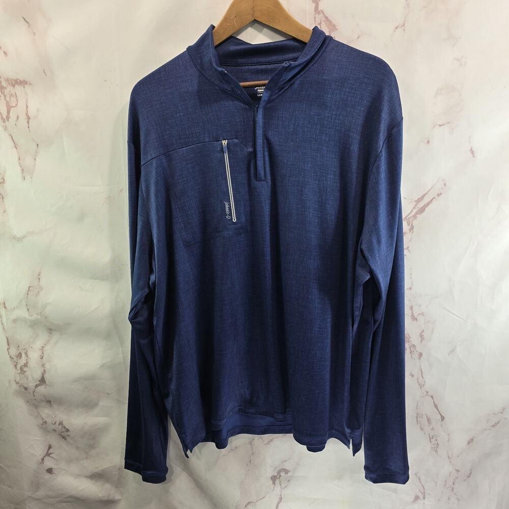 Johnnie O Shirt Mens Large Blue Quarter Zip Pullover Lightweight Performance